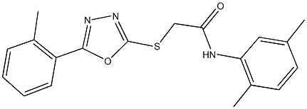 N-(2,5-dimethylphenyl)-2-{[5-(2-methylphenyl)-1,3,4-oxadiazol-2-yl]sulfanyl}acetamide 结构式