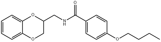 4-butoxy-N-(2,3-dihydro-1,4-benzodioxin-2-ylmethyl)benzamide 结构式