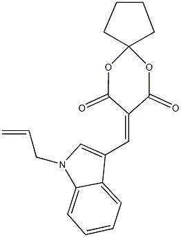 8-[(1-prop-2-enyl-1H-indol-3-yl)methylidene]-6,10-dioxaspiro[4.5]decane-7,9-dione 结构式