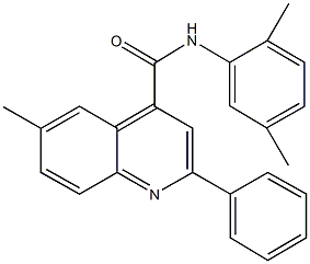 N-(2,5-dimethylphenyl)-6-methyl-2-phenyl-4-quinolinecarboxamide 结构式