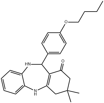 11-(4-butoxyphenyl)-3,3-dimethyl-2,3,4,5,10,11-hexahydro-1H-dibenzo[b,e][1,4]diazepin-1-one 结构式