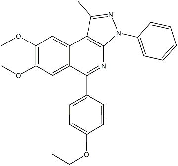 5-(4-ethoxyphenyl)-7,8-dimethoxy-1-methyl-3-phenyl-3H-pyrazolo[3,4-c]isoquinoline 结构式