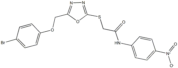 2-({5-[(4-bromophenoxy)methyl]-1,3,4-oxadiazol-2-yl}sulfanyl)-N-{4-nitrophenyl}acetamide 结构式