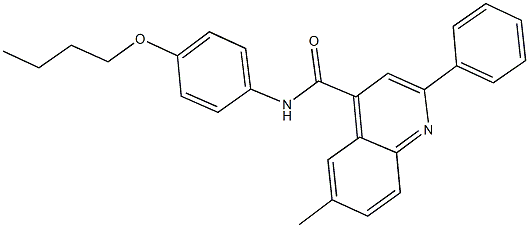 N-(4-butoxyphenyl)-6-methyl-2-phenyl-4-quinolinecarboxamide 结构式