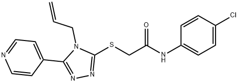 2-{[4-allyl-5-(4-pyridinyl)-4H-1,2,4-triazol-3-yl]sulfanyl}-N-(4-chlorophenyl)acetamide 结构式