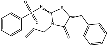N-(3-allyl-5-benzylidene-4-oxo-1,3-thiazolidin-2-ylidene)benzenesulfonamide 结构式