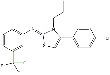 N-(4-(4-chlorophenyl)-3-propyl-1,3-thiazol-2(3H)-ylidene)-N-[3-(trifluoromethyl)phenyl]amine 结构式