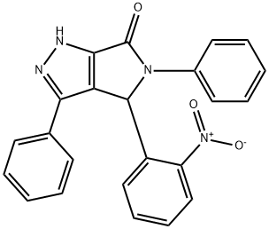 4-{2-nitrophenyl}-3,5-diphenyl-4,5-dihydropyrrolo[3,4-c]pyrazol-6(1H)-one 结构式