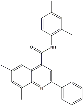 N-(2,4-dimethylphenyl)-6,8-dimethyl-2-phenyl-4-quinolinecarboxamide 结构式