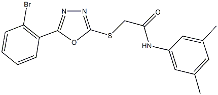 2-{[5-(2-bromophenyl)-1,3,4-oxadiazol-2-yl]sulfanyl}-N-(3,5-dimethylphenyl)acetamide 结构式