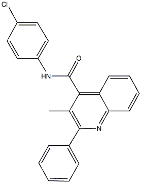 N-(4-chlorophenyl)-3-methyl-2-phenyl-4-quinolinecarboxamide 结构式