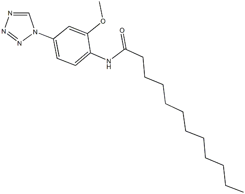 N-[2-methoxy-4-(1H-tetraazol-1-yl)phenyl]dodecanamide 结构式