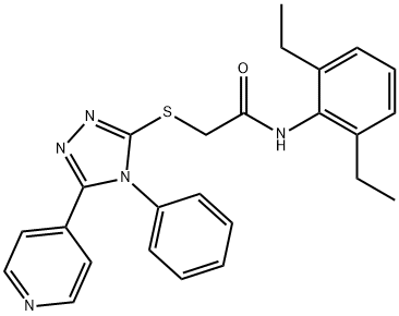 N-(2,6-diethylphenyl)-2-{[4-phenyl-5-(4-pyridinyl)-4H-1,2,4-triazol-3-yl]sulfanyl}acetamide 结构式