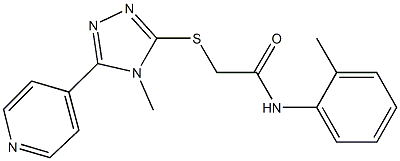 N-(2-methylphenyl)-2-{[4-methyl-5-(4-pyridinyl)-4H-1,2,4-triazol-3-yl]sulfanyl}acetamide 结构式