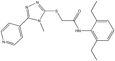 N-(2,6-diethylphenyl)-2-{[4-methyl-5-(4-pyridinyl)-4H-1,2,4-triazol-3-yl]sulfanyl}acetamide 结构式