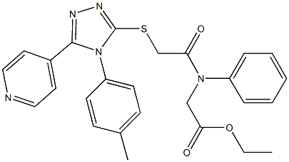 ethyl [({[4-(4-methylphenyl)-5-(4-pyridinyl)-4H-1,2,4-triazol-3-yl]sulfanyl}acetyl)anilino]acetate 结构式