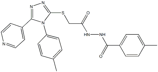 N'-(4-methylbenzoyl)-2-{[4-(4-methylphenyl)-5-(4-pyridinyl)-4H-1,2,4-triazol-3-yl]sulfanyl}acetohydrazide 结构式