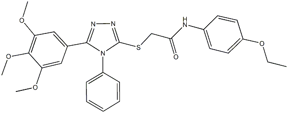 N-(4-ethoxyphenyl)-2-{[4-phenyl-5-(3,4,5-trimethoxyphenyl)-4H-1,2,4-triazol-3-yl]sulfanyl}acetamide 结构式