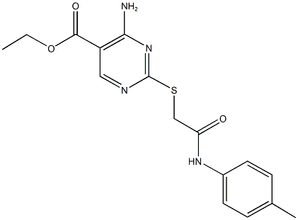 ethyl 4-amino-2-({2-[(4-methylphenyl)amino]-2-oxoethyl}sulfanyl)pyrimidine-5-carboxylate 结构式