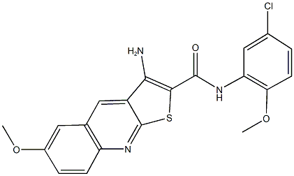 3-amino-N-[5-chloro-2-(methyloxy)phenyl]-6-(methyloxy)thieno[2,3-b]quinoline-2-carboxamide 结构式