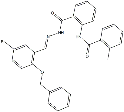 N-[2-({2-[2-(benzyloxy)-5-bromobenzylidene]hydrazino}carbonyl)phenyl]-2-methylbenzamide 结构式