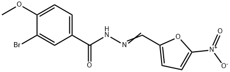 3-bromo-N'-({5-nitro-2-furyl}methylene)-4-methoxybenzohydrazide 结构式