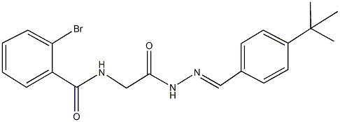 2-bromo-N-{2-[2-(4-tert-butylbenzylidene)hydrazino]-2-oxoethyl}benzamide 结构式