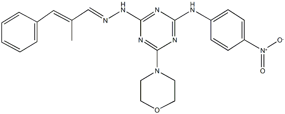 2-methyl-3-phenylacrylaldehyde [4-{4-nitroanilino}-6-(4-morpholinyl)-1,3,5-triazin-2-yl]hydrazone 结构式