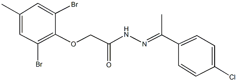 N'-[1-(4-chlorophenyl)ethylidene]-2-(2,6-dibromo-4-methylphenoxy)acetohydrazide 结构式