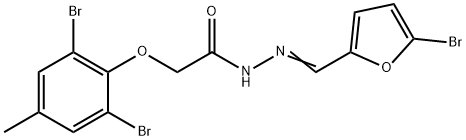 N'-[(5-bromo-2-furyl)methylene]-2-(2,6-dibromo-4-methylphenoxy)acetohydrazide 结构式