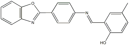 2-({[4-(1,3-benzoxazol-2-yl)phenyl]imino}methyl)-4-methylphenol 结构式