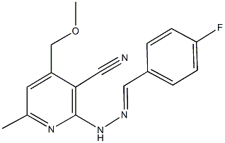 2-[2-(4-fluorobenzylidene)hydrazino]-4-(methoxymethyl)-6-methylnicotinonitrile 结构式