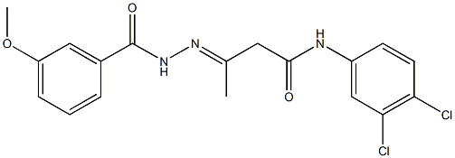 N-(3,4-dichlorophenyl)-3-[(3-methoxybenzoyl)hydrazono]butanamide 结构式