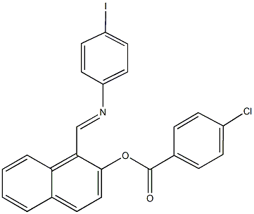 1-{[(4-iodophenyl)imino]methyl}-2-naphthyl 4-chlorobenzoate 结构式