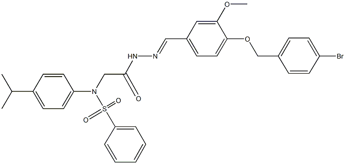 N-[2-(2-{4-[(4-bromobenzyl)oxy]-3-methoxybenzylidene}hydrazino)-2-oxoethyl]-N-(4-isopropylphenyl)benzenesulfonamide 结构式