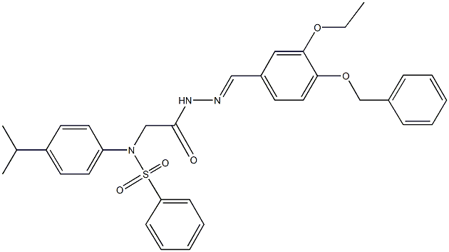N-(2-{2-[4-(benzyloxy)-3-ethoxybenzylidene]hydrazino}-2-oxoethyl)-N-(4-isopropylphenyl)benzenesulfonamide 结构式