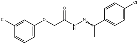 2-(3-chlorophenoxy)-N'-[1-(4-chlorophenyl)ethylidene]acetohydrazide 结构式
