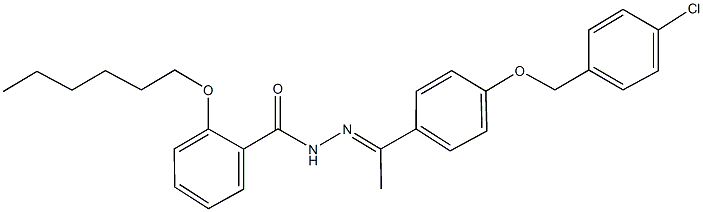 N'-(1-{4-[(4-chlorobenzyl)oxy]phenyl}ethylidene)-2-(hexyloxy)benzohydrazide 结构式