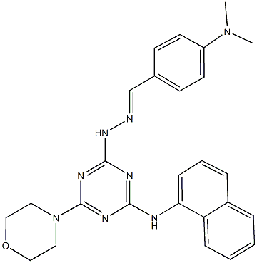 4-(dimethylamino)benzaldehyde [4-(4-morpholinyl)-6-(1-naphthylamino)-1,3,5-triazin-2-yl]hydrazone 结构式