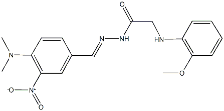 N'-{4-(dimethylamino)-3-nitrobenzylidene}-2-(2-methoxyanilino)acetohydrazide 结构式