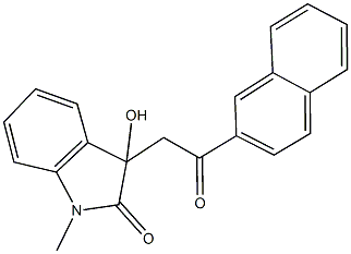 3-hydroxy-1-methyl-3-[2-(2-naphthyl)-2-oxoethyl]-1,3-dihydro-2H-indol-2-one 结构式