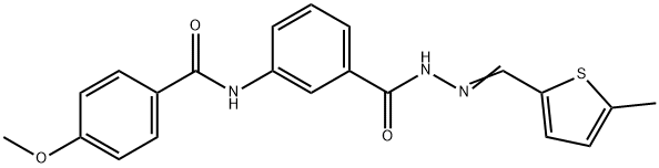 4-methoxy-N-[3-({2-[(5-methyl-2-thienyl)methylene]hydrazino}carbonyl)phenyl]benzamide 结构式