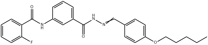 2-fluoro-N-[3-({2-[4-(pentyloxy)benzylidene]hydrazino}carbonyl)phenyl]benzamide 结构式