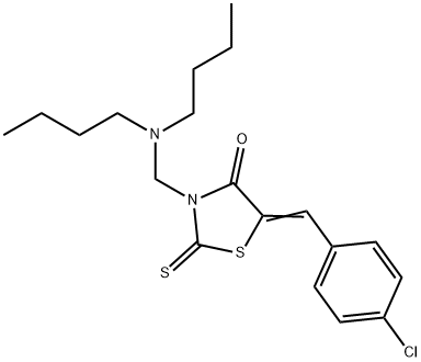 5-(4-chlorobenzylidene)-3-[(dibutylamino)methyl]-2-thioxo-1,3-thiazolidin-4-one 结构式