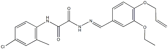 2-{2-[4-(allyloxy)-3-ethoxybenzylidene]hydrazino}-N-(4-chloro-2-methylphenyl)-2-oxoacetamide 结构式