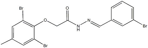 N'-(3-bromobenzylidene)-2-(2,6-dibromo-4-methylphenoxy)acetohydrazide 结构式