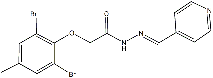 2-(2,6-dibromo-4-methylphenoxy)-N'-(4-pyridinylmethylene)acetohydrazide 结构式