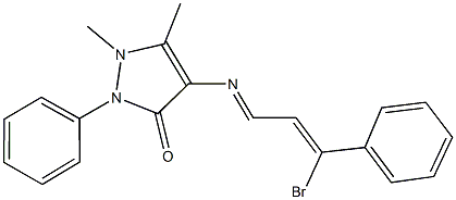 4-[(3-bromo-3-phenyl-2-propenylidene)amino]-1,5-dimethyl-2-phenyl-1,2-dihydro-3H-pyrazol-3-one 结构式