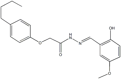 2-(4-butylphenoxy)-N'-(2-hydroxy-5-methoxybenzylidene)acetohydrazide 结构式