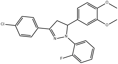 3-(4-chlorophenyl)-5-(3,4-dimethoxyphenyl)-1-(2-fluorophenyl)-4,5-dihydro-1H-pyrazole 结构式